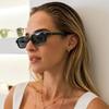1pcs Women Small Frame Rectangle Sun Glasses Vintage Colorful Mirrored UV400 Retro Sunglasses for Travel