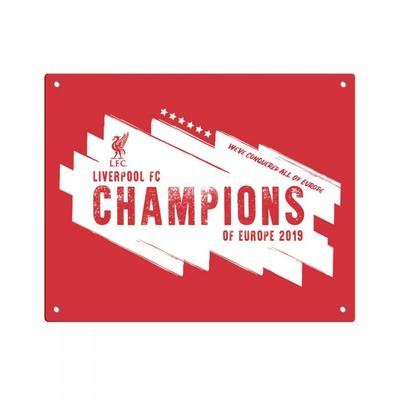 Champions Of Europe Metal Sign