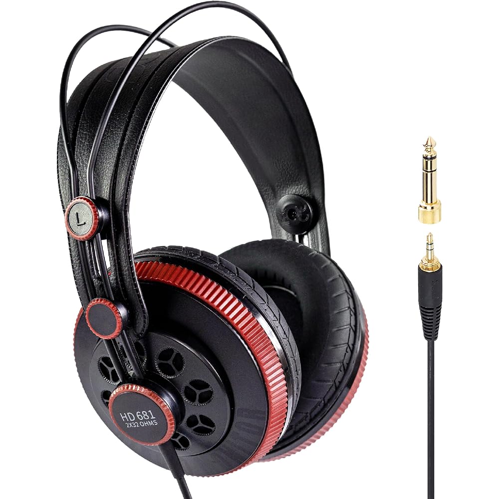 Superlux Semi-Open Professional Monitor Headphones, Black, HD681-AIR Edition