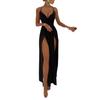 Spring and Summer, European and American Sexy V-neck Suspender Split Dress Women's Dress