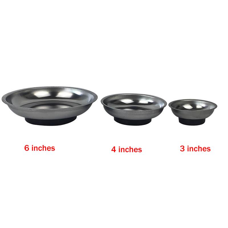Bol Magnetic Circular pentru Piese 3"/4"/6" Tavă Magnetică Tavă pentru Depozitare Șuruburi Tavă pentru Scule din Oțel Inoxidabil Pentru Scule cu Ventuză Auto