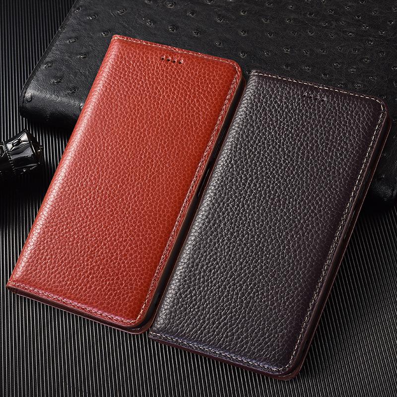 Litchi Echt Leer Flip Hoesje voor Samsung Galaxy A04 A14 A24 A34 A54 A05 A15 A25 A35 A55 A06 A16 A26 A36 A56 Cover Cases