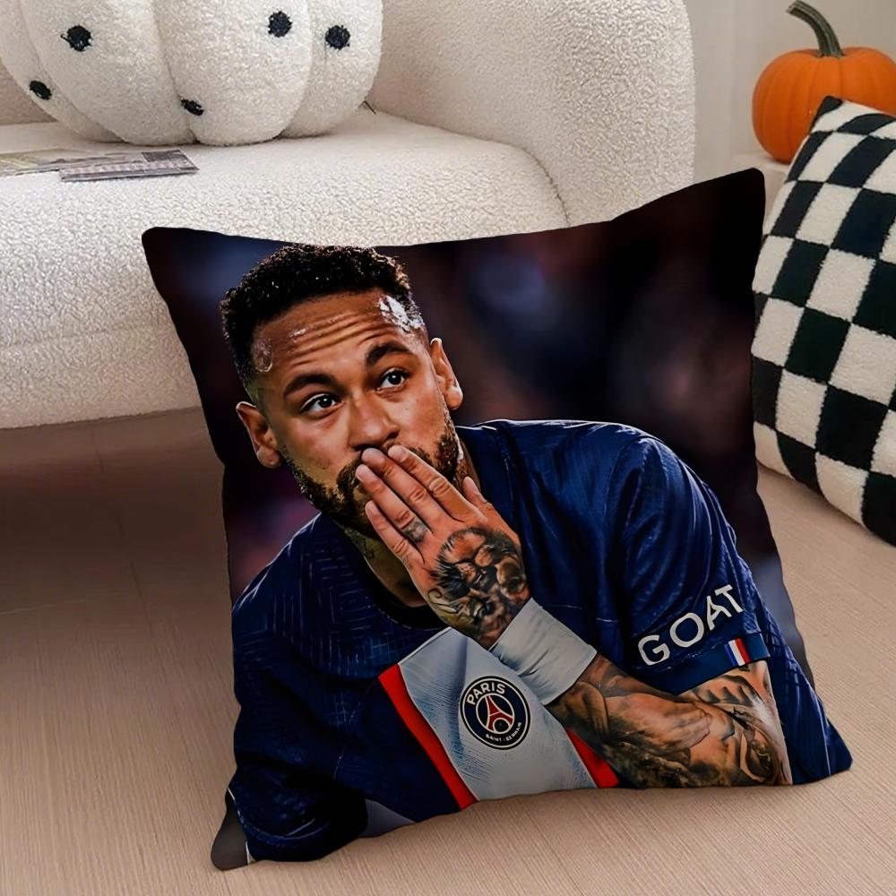 Brazilian Handsome Athlete NNeymar Jr Cushion Cover Throw Pillow Cover Hidden Button Durable Polyester Chair Cushion