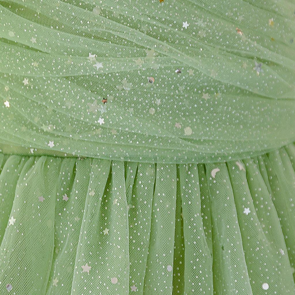 European & American One-Shoulder Sequin Princess Dress for Kids - Evening Mesh Puffy Skirt