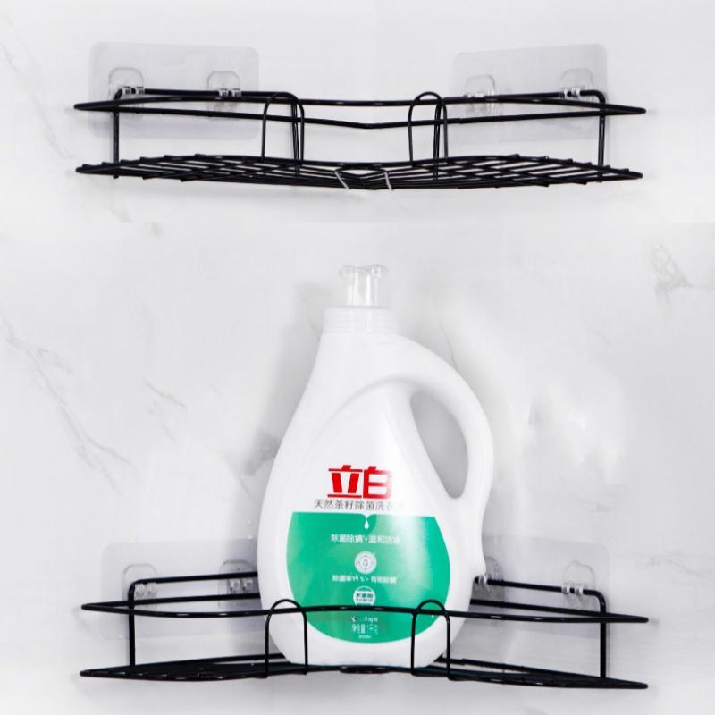 2Bathroom Shelf Shower Shelf Shampoo Storage Shelf Kitchen Spice Corner Shelf No Punch Wall - Mounted Shelf Bathroom Accessories