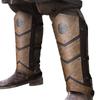 Medieval Faux Leather Leg Guards Vintage Studded Leg Gaiters with Adjustable Straps for Cosplay and LARP Enthusiasts