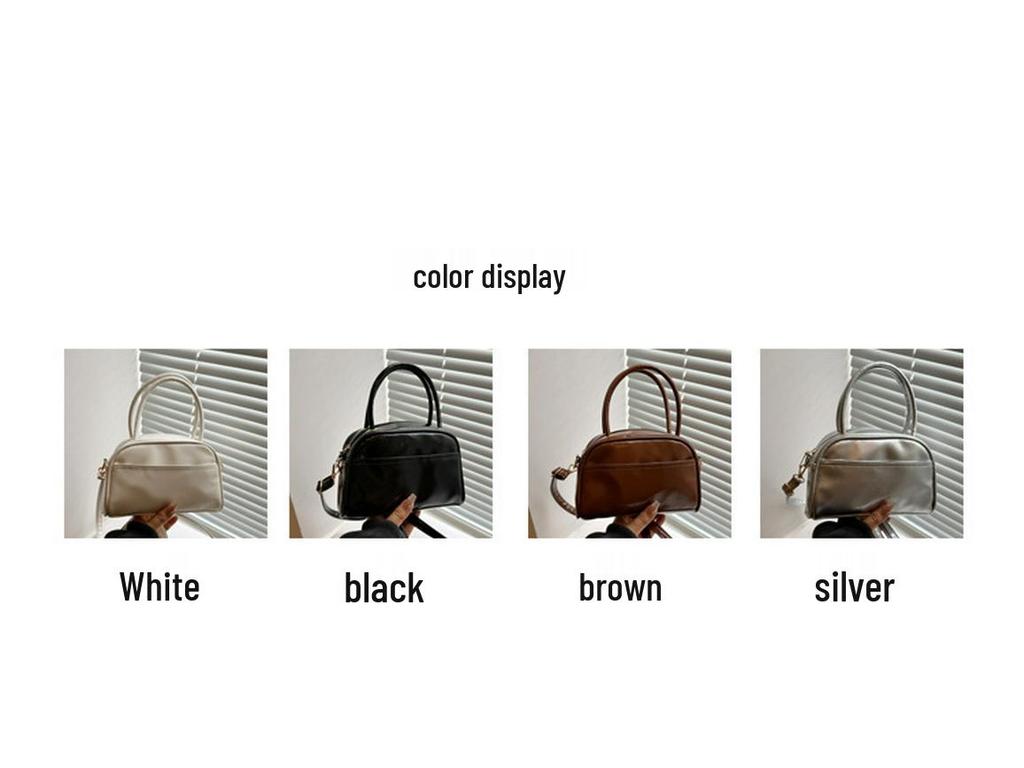 Retro-Texture Bowling Bag: Casual Commute & Niche Design with a Simple, Textured Pillow-Style Shoulder Bag