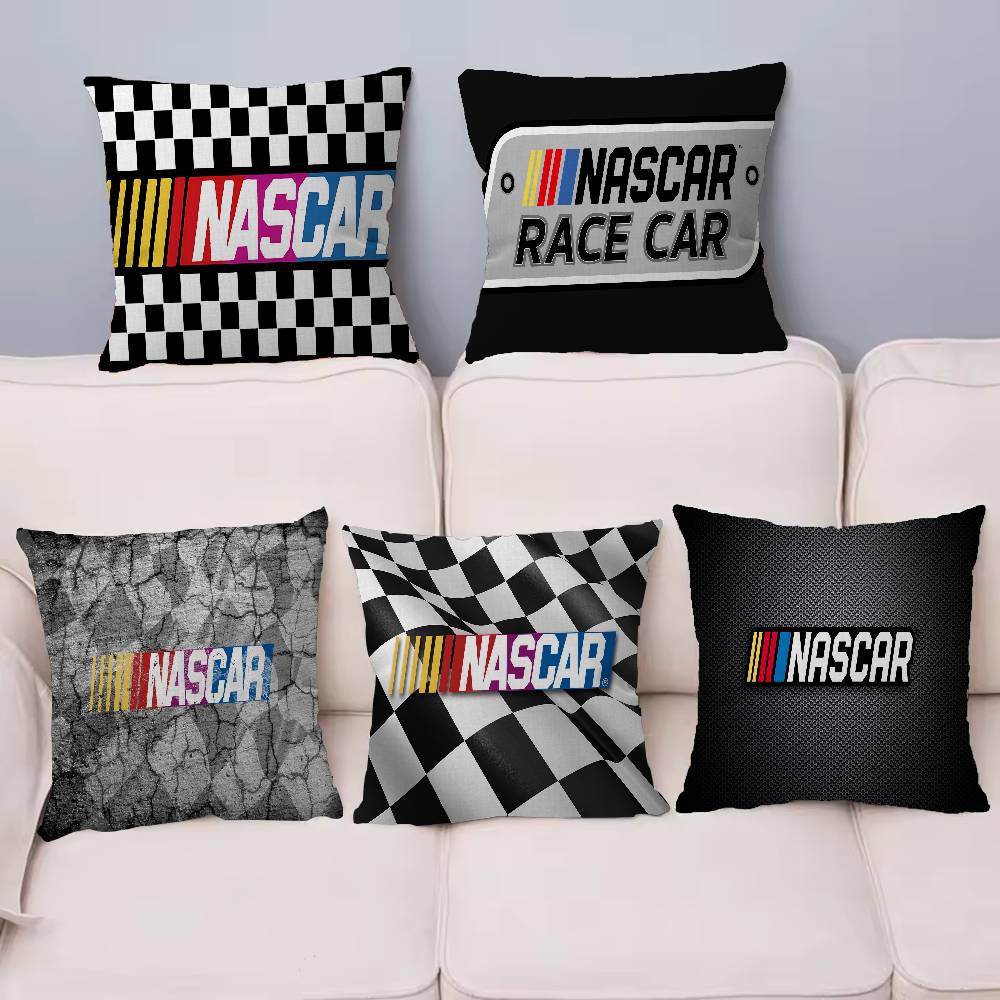 N-NASCARS Racing Car Cushion Cover Inches Farmhouse Decor Home Throw Pillow Covers For Couch Decorations