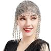 Gold/Silver Belly Dance Head Cap Handmade Head Chain Bling Beaded Hat  Party