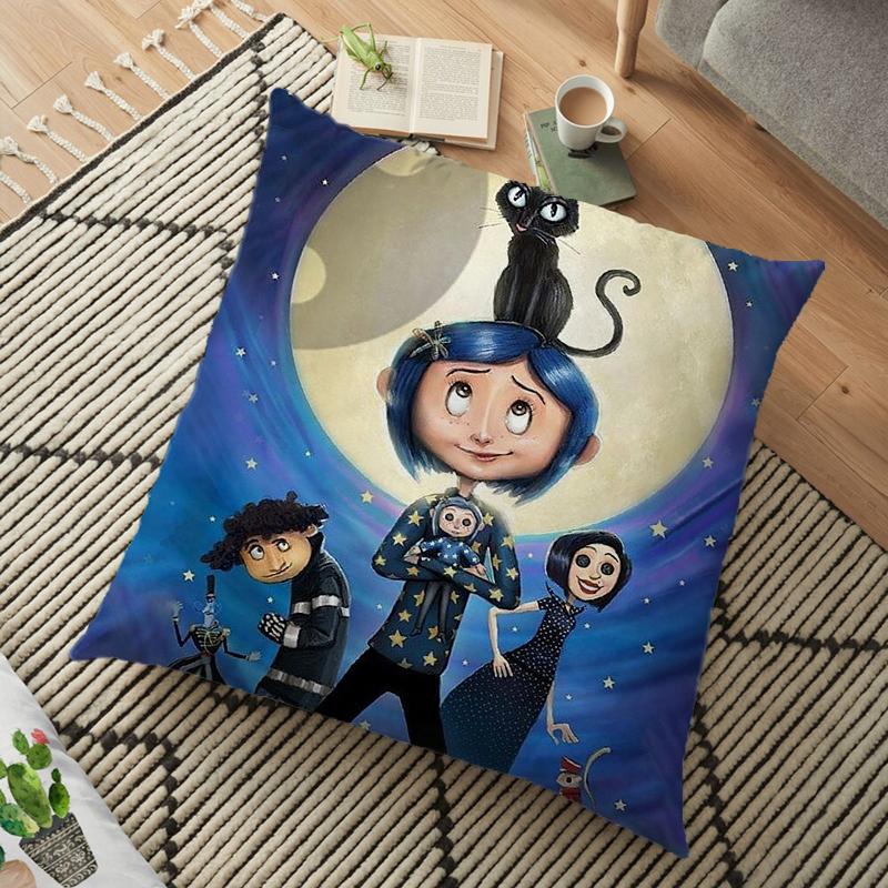 Coraline Cushion Cover Polyester Decorative Pillowcase Throw Pillow Case Home Cushion Cover