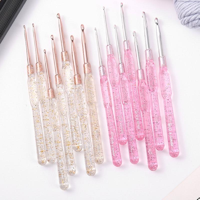 Multiple Size Crochet Hook Set with Gauges Storage Bag Ergonomic Handle Efficient Knitting Projects Solution