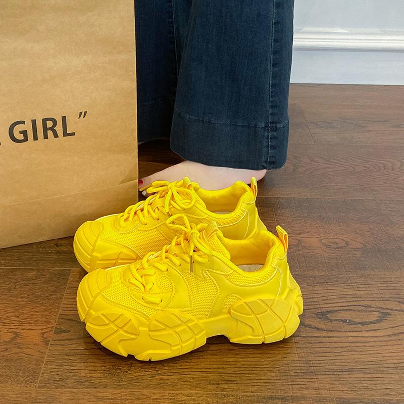 Mesh Forrest Gump shoes women's 2025 summer new thin thick-soled breathable casual moral training shoes heightening sports dad shoes