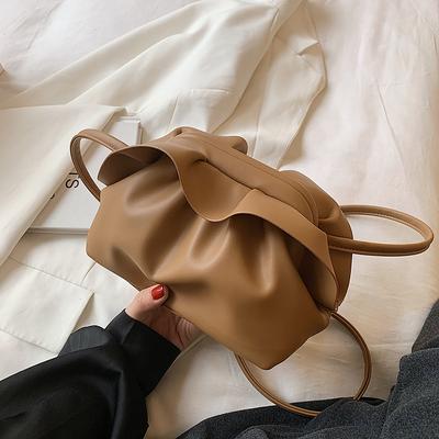 Damska Nowa Jednolita Kolorowa Torba Messenger Chmurka Moda PU Prosta Uniwersalna Crossbody Pod pachę
