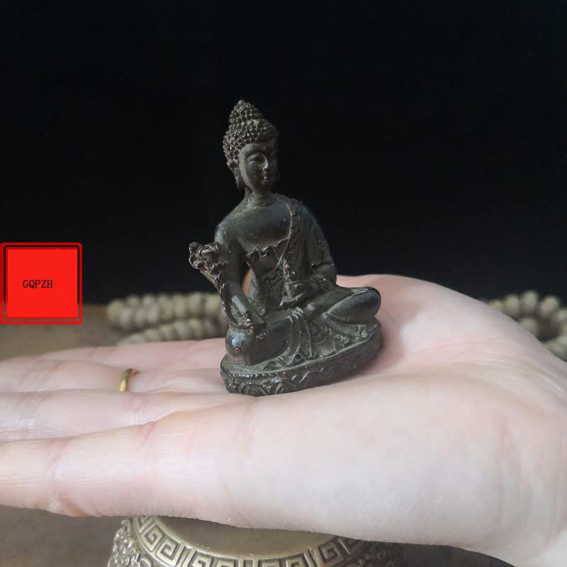 Miniature Buddha Statue of Yakushi Nyorai Antiqued Protective Principal Deity for and Rinzai Made of Promotes Recovery from Protection from and Good
