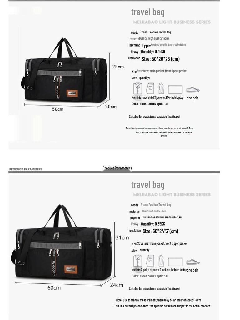 Large Capacity Foldable Travel Bag for Men, Women, and Students - Versatile Luggage for Long or Short Trips