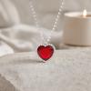 Collier Pendentif Cœur Bleu, Collier Cœur Fausse Pierre Diamant, Bijou Romantique Scintillant Cadeau pour Femme Épouse Petite Amie Accessoire de Soirée