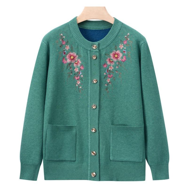 Grandma winter clothes new bottoming shirt women middle-aged and elderly knitted sweater temperament mother cardigan top old lady clothes