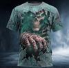 Men's Halloween Horror 3D T-Shirt 3D Printing Pattern Summer O-Neck Short Sleeve Loose Street Casual Clothing