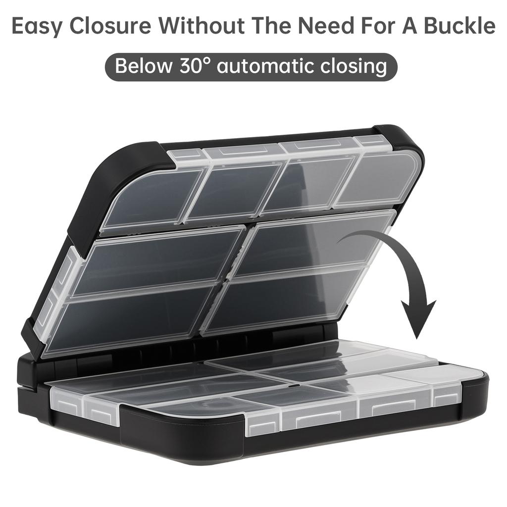 16 Fächer Karpfenangeltackle Organizer Kunststoff Aufbewahrungskoffer für Haken Wirbel Sprengringe Zubehör