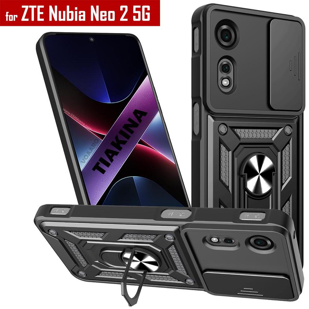 Skyv Kamera Linse Beskyttelse Funda for ZTE Nubia Neo 2 5G Deksel for ZTE Nubia Neo 2 5G Deksel Magnetisk Ring Støtteholder Deksel