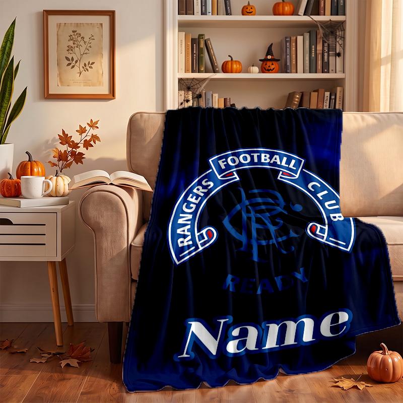 Rangers Fc Custom Flannel Blankets Soft Warm Cozy Throws for Home Decor Holiday Gifts