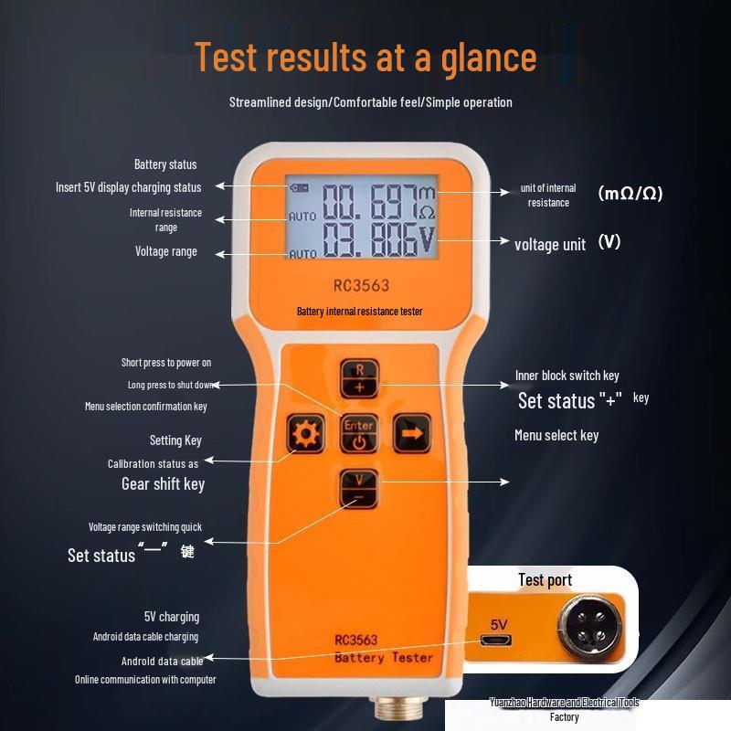 High-Precision Internal Resistance and Voltage Detector for Lithium and Storage Batteries