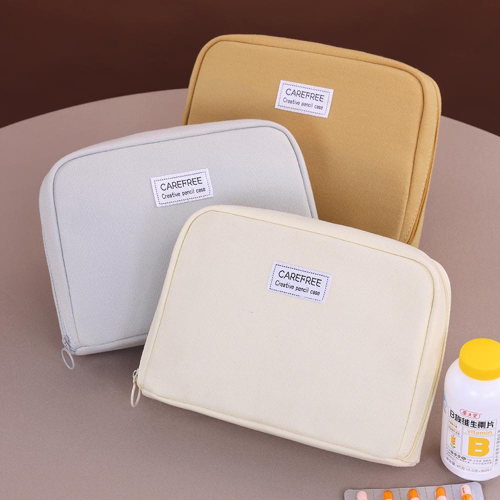Large Capaci Medicine Bag for Men Women First Aid Kit with Zip Sort Outdoor Travel Essential Storage Pouch Mini Tote Capsule Bag