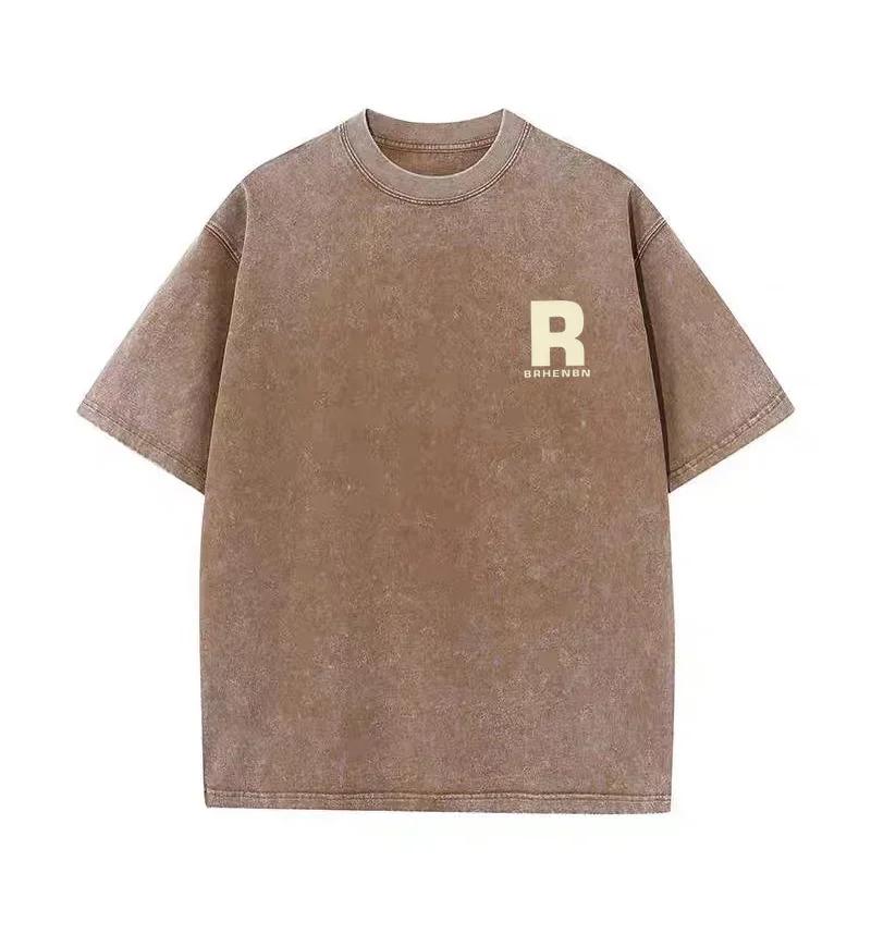 Men's Washed Vintage T-Shirts Casual Street Style Hip Hop Punk Tee Harajuku Women's Cotton Short Sleeve Top