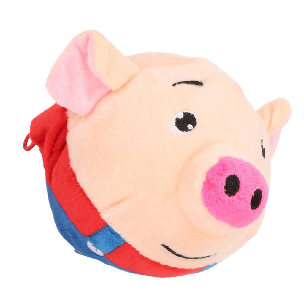 Pet Bouncing Ball USB Rechargeable Interactive Washable Cartoon Pig Plush Sound Electronic Dog Toy for Puppy