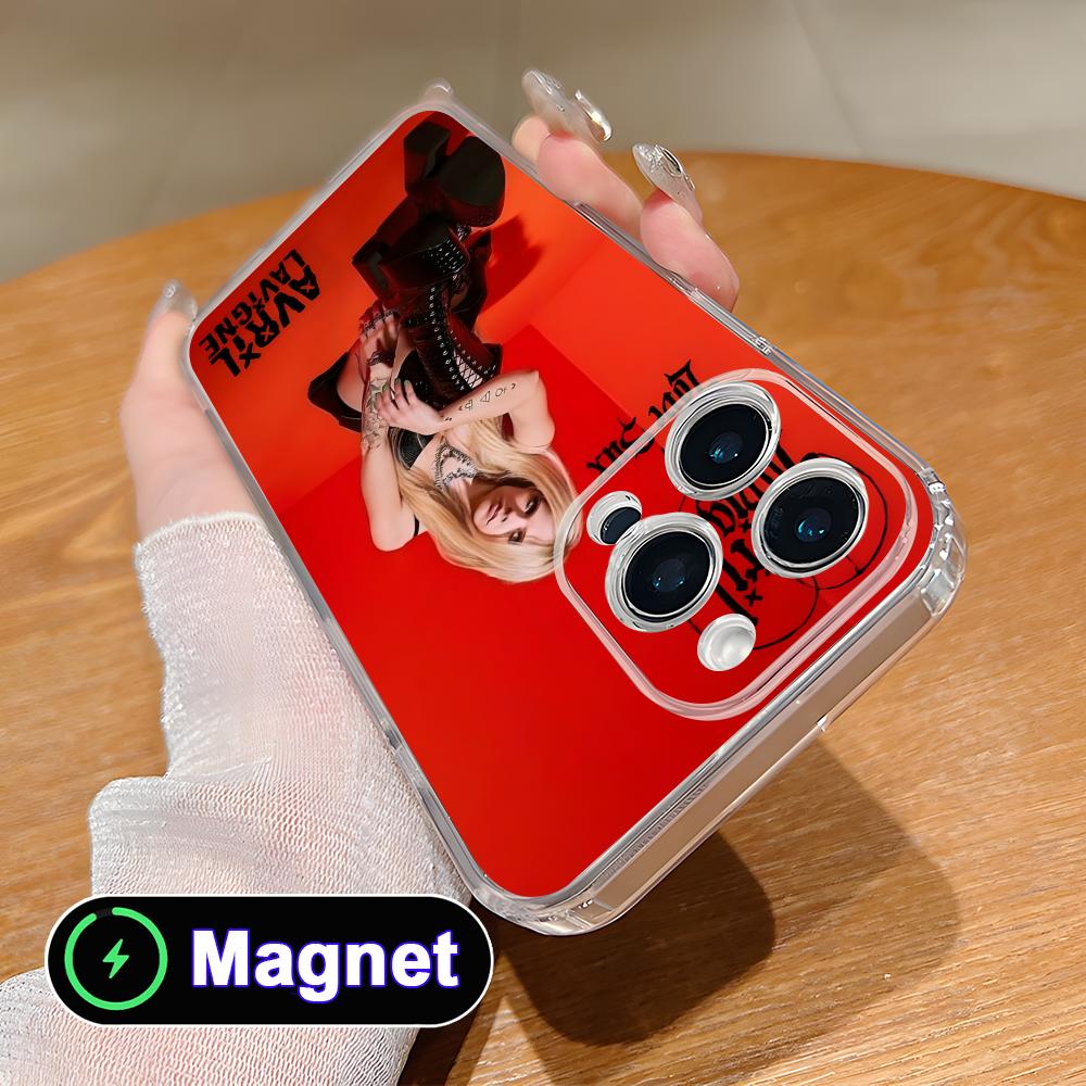 Avril Lavigne Clear TPU Magsafe Mobile Phone Case for iPhone 17 16 15 14 13 12 11 Air Pro Max Plus Mini Colorful Cover