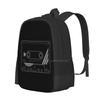 Casette Pattern Design Bagpack School Bags Casette Tape Minimal Black Grey Retro 80s Cute Design Instagram Tumblr