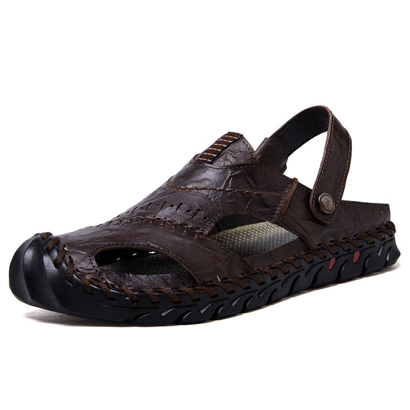 Men's Genuine Leather Sandals Soft Comfortable Sandals Male Summer Outdoor Beach Shoes Designer High Quality Sandals for Men