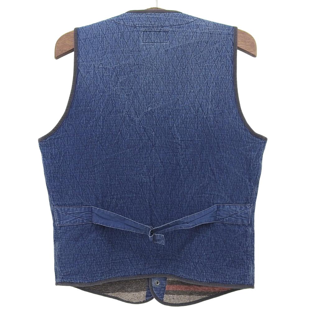 RRL Indigo Dyed Diamond Quilted Vest, Men's, Blue, Size M Best M blueUsed