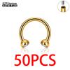 1/5/50Pcs G23 Titanium ASTM-F136 Piercings Nose Ring Internal Thread C Rod Zircon Body Jewelry For Women