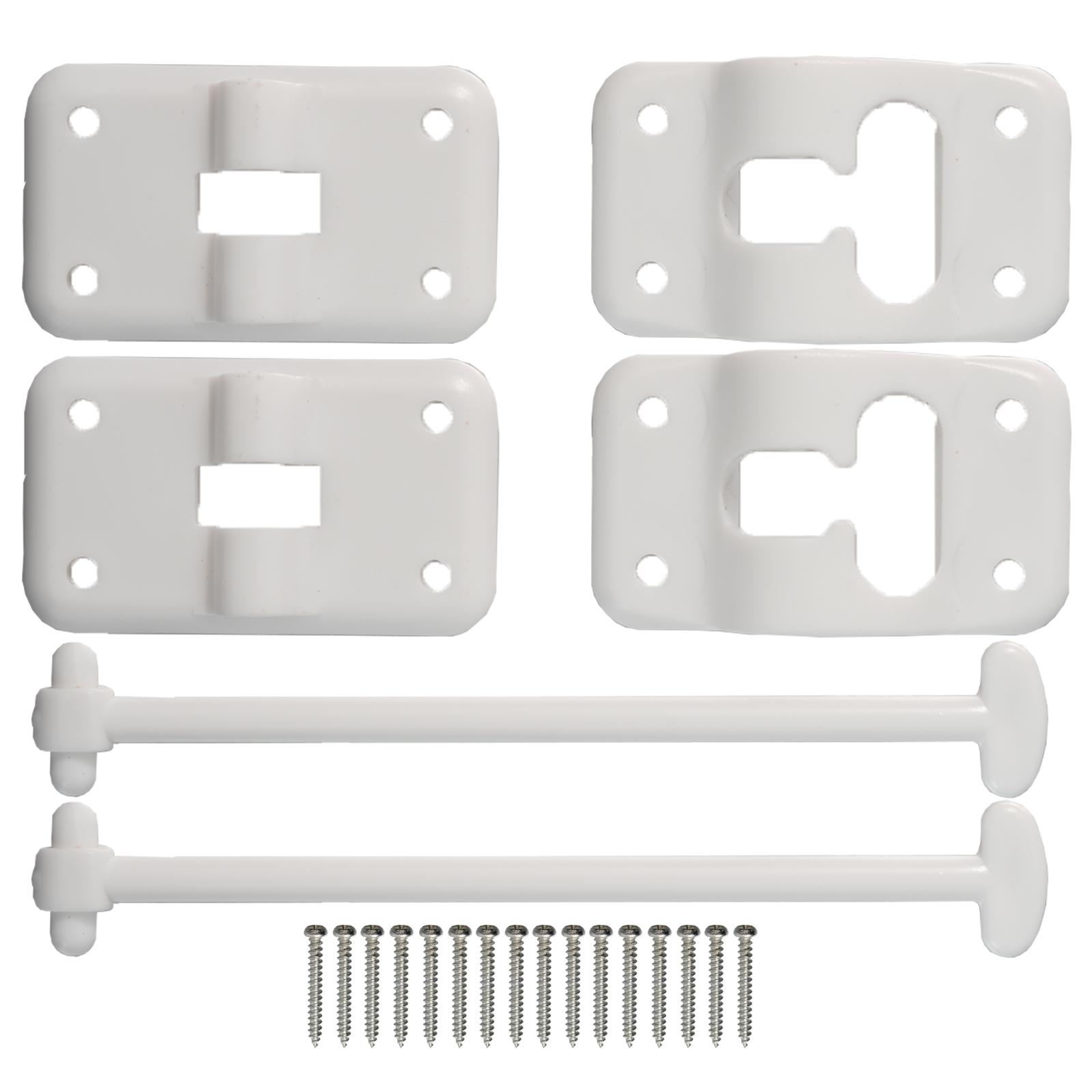 2x Комплект фиксаторов двери Т-образного типа Стопор двери Фиксирующий защелка Защелка Держатель фиксатора двери для автодома, фургона, дома на колесах, лодки Стопор двери Фиксатор