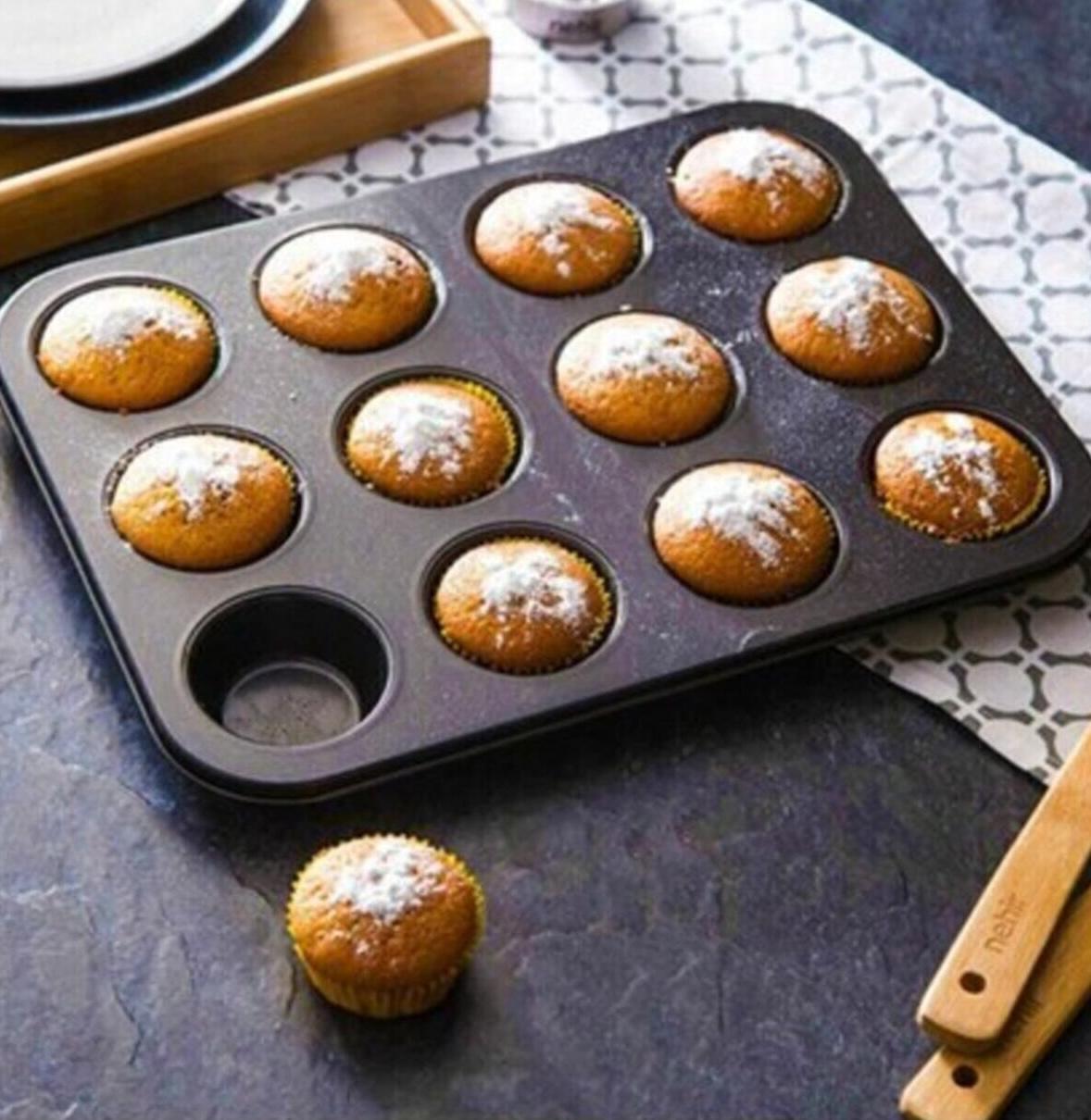 

12 Muffin Cake Mold Oven Mold Home Kitchen Standart чорний