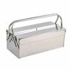 Rust Resistant Stainless Steel Toolbox Easy to Clean Double-Layer Fold-Open Tool