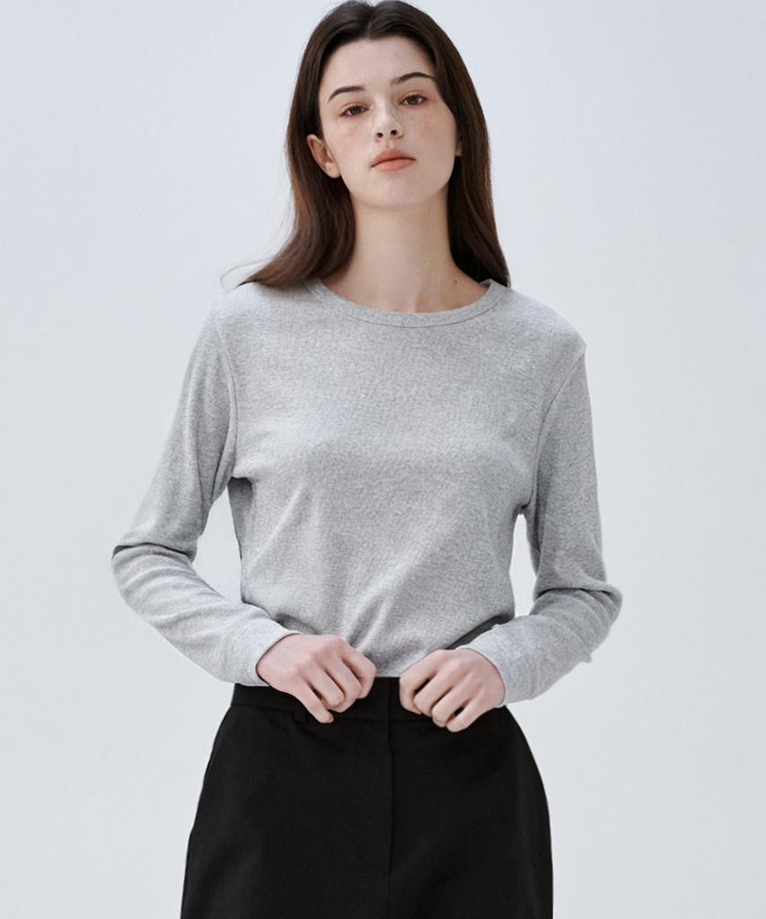 MALOUPE 5116 Ribbed Slim T-Shirt (Gray)