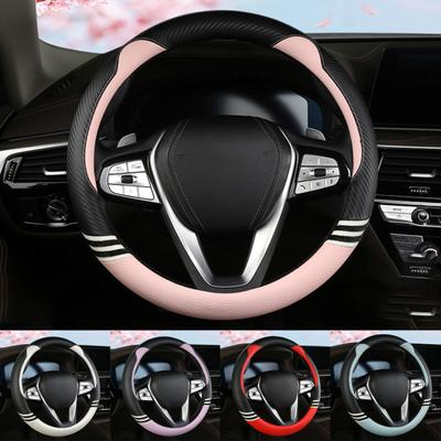 Car Steering Cover All-season Sweat-proof Breathable Universal Micro Fiber Leather Car