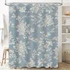 Stylish Floral Waterproof Shower Curtain For Bathroom Decor Blue And White Fabric Shower Curtains With Ring Holders Set