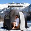 Large Pentagonal Ice Fishing Tent with TPU Window for Winter Camping - Thickened for Warmth and Cold Protection