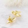 6pcs/lot 14K 18K Gold Plated Leaves Charm Brooch Pin Pendants Earings Decorate Pendants For DIY Jewelry Handemade Supplies