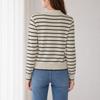 Olivier S cloSet Daily Open Collar Stripe Long Sleeve Knit O2608kn620c