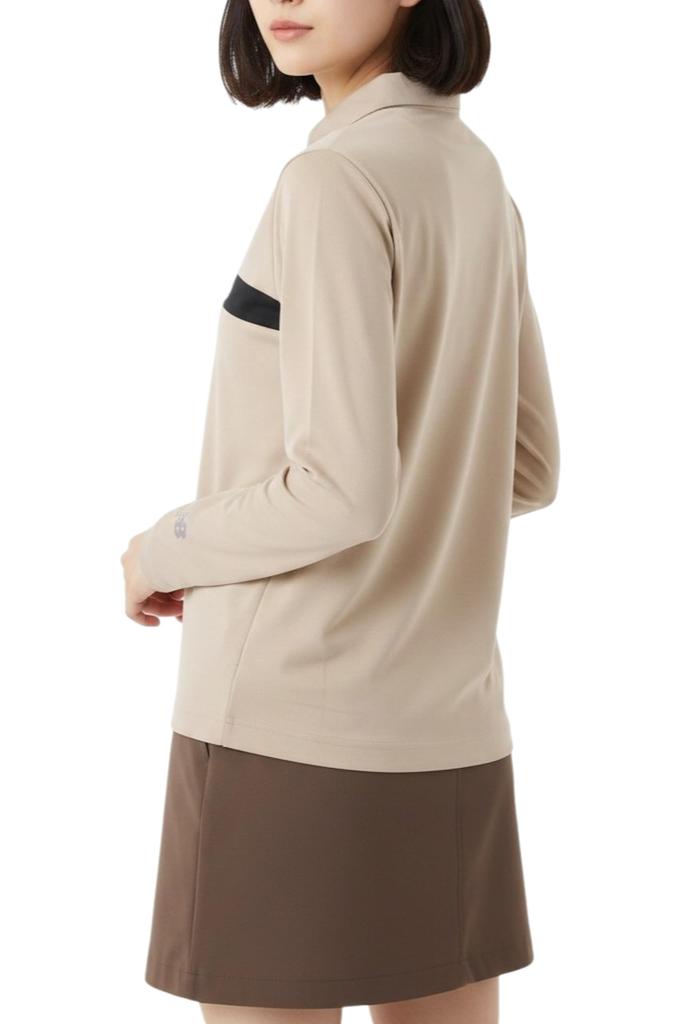 Golf Polo Shirt Reverse 1 [New Balance] Long-Sleeve (Mesh Weave, Moisture-Wicking, Quick-Drying) / Women's / 012-6269501 042_SHIPYARD [M]