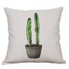 Nordic Simple Fresh Cactus Succulent Pot Linen Pillowcase 18X18In Home Decoration Short Plush Pillow Cover 45X45Cm Cushion Cover