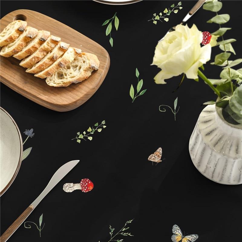Mushroom Rectangular Tablecloth 60x84 Inch, Seasonal Vintage Washable Seasonal Table Cover for Party Picnic Dinner Decor