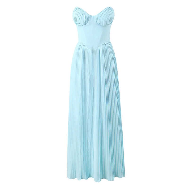 

House Same Style Ocean Beauty French Style Shell Shape Strapless Dress Sexy Elegance Pleated Long Dress Dress The beauty of the ocean L