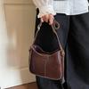 Vintage Zachte Leren Crossbody Tas Dames Hobo Schoudertas met Geweven Brede Band voor Dagelijkse Woon-werkverkeer Werk Winkelen en Reizen