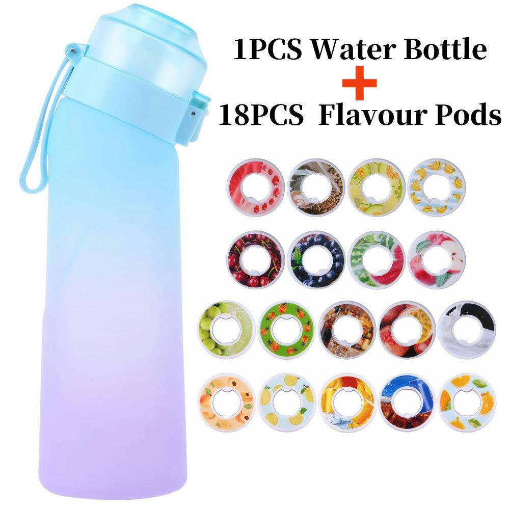 650ml Flavored Water Bottle Sports Alr Up Drinking Bottle 7/18 Fruit Fragrance Pods Water Cup Outdoor Sports Drink Water Bottle