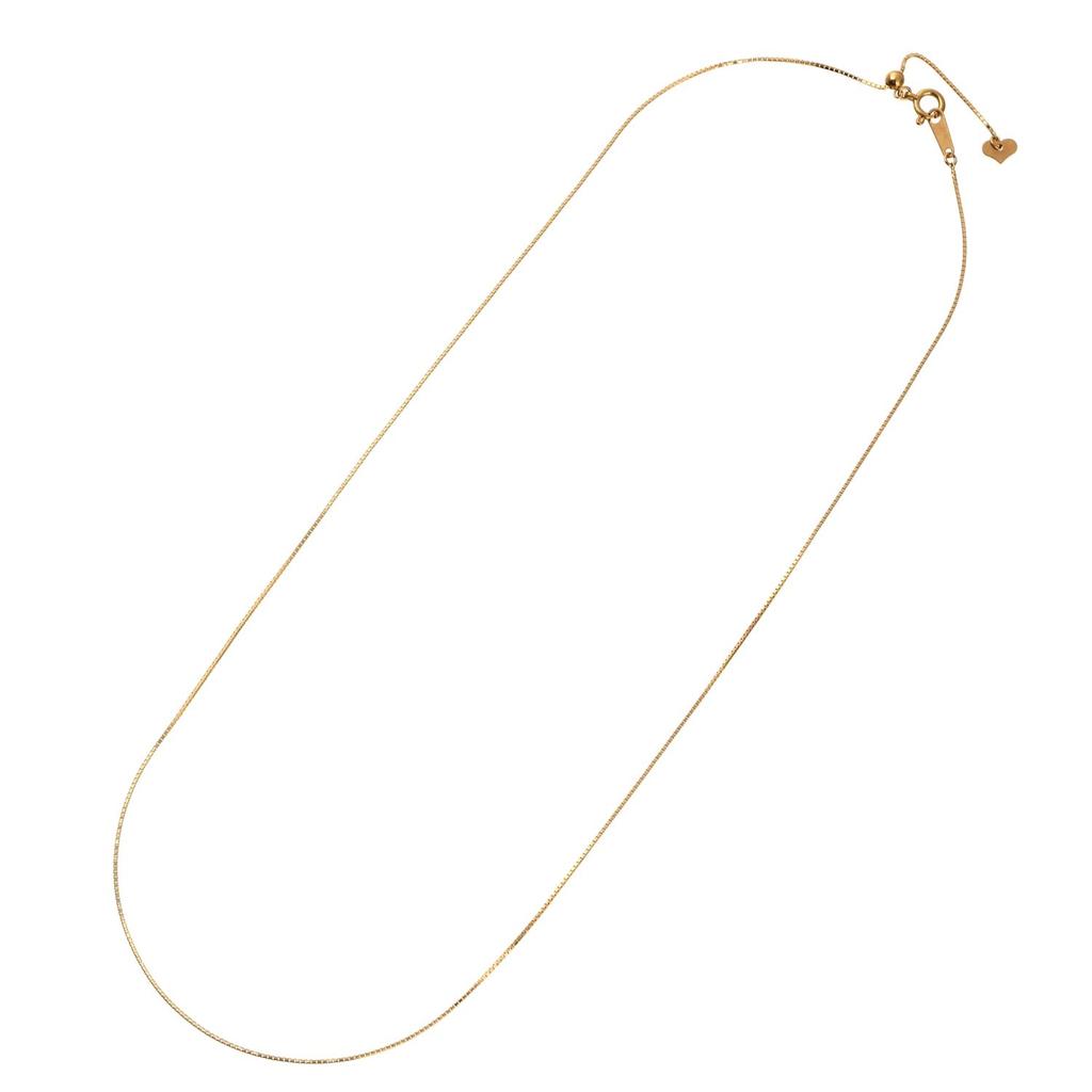 Pink Gold 18K Venetian 45cm [Fairy Carret] Necklace, Gold, Chain, (Heart-Shaped Adjuster, 0.7mm Width, Approx. 1.7g)